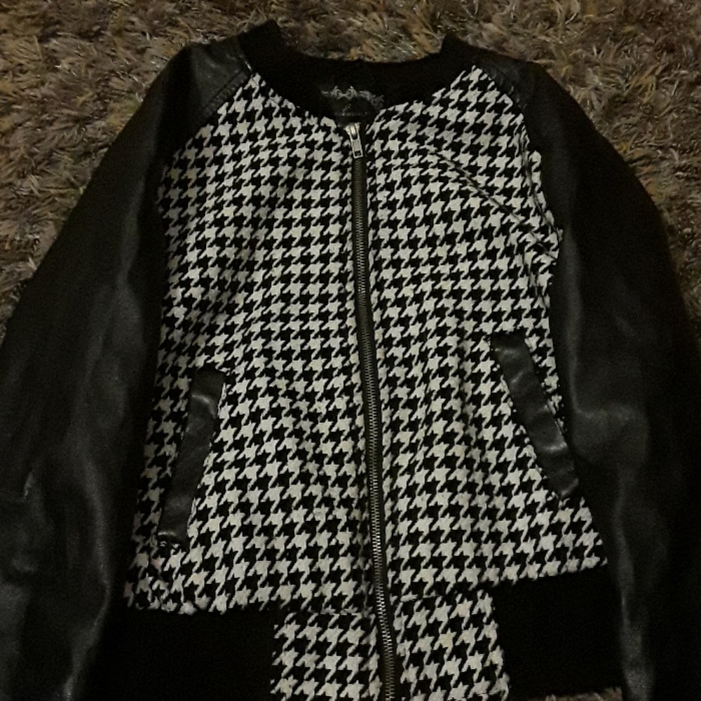 Black and white bomber jacket
